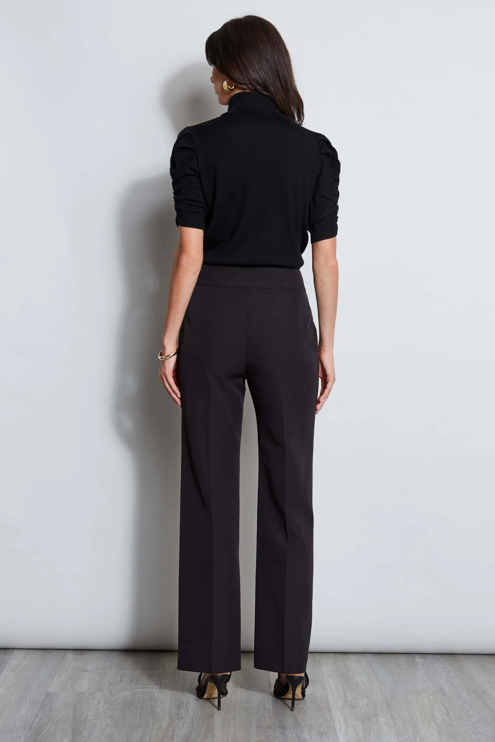 Elie Tahari Bottoms-Crepe Button Pant Noir