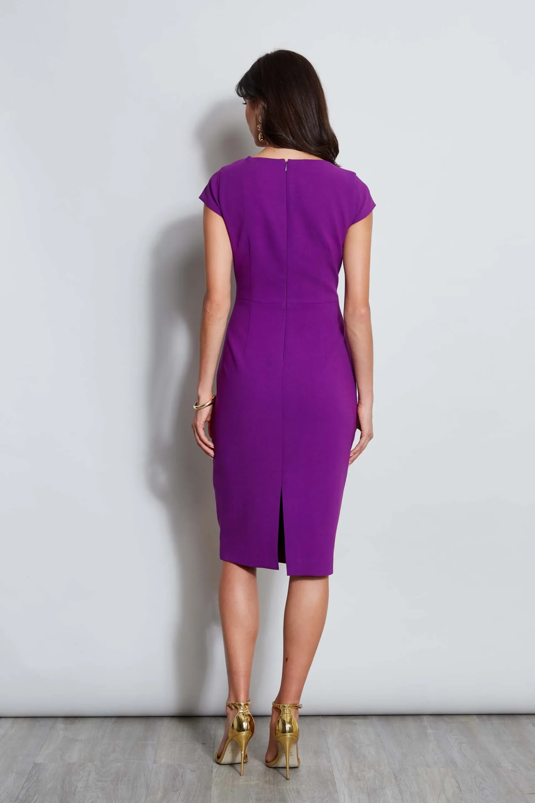 Elie Tahari Dresses & Jumpsuits|Short Sleeve Dresses-Crepe Keyhole Dart Dress BERRY