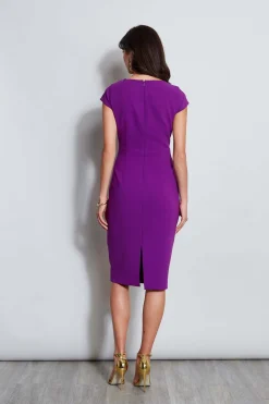 Elie Tahari Dresses & Jumpsuits|Short Sleeve Dresses-Crepe Keyhole Dart Dress BERRY