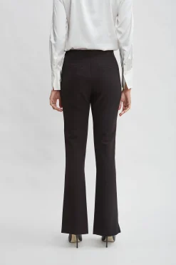 Elie Tahari Bottoms|Suiting-Crepe Seam Slit Flare Pant BLACK