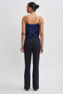 Elie Tahari Bottoms-Crepe Seam Slit Flare Pant STARGAZER