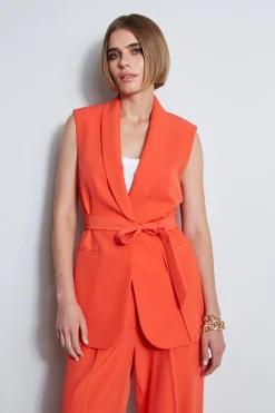 Elie Tahari Jackets & Blazers-Crepe Vest JUPITERGLOW