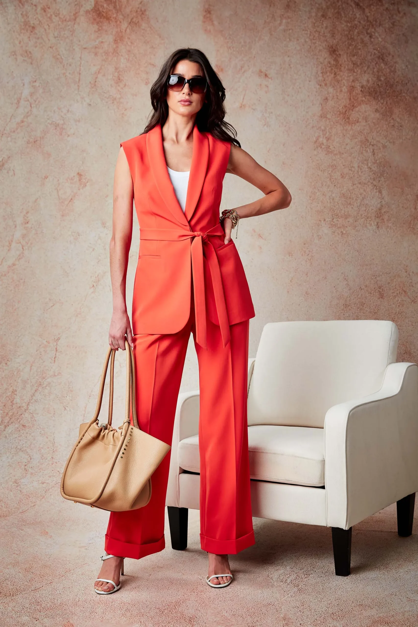 Elie Tahari Jackets & Blazers-Crepe Vest JUPITERGLOW