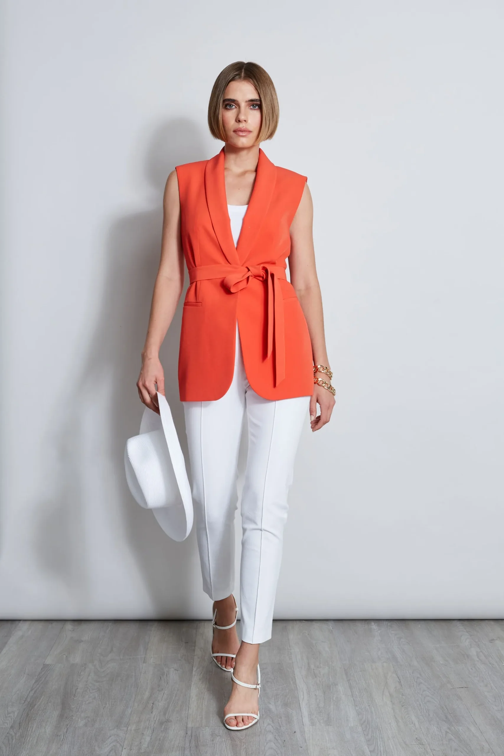 Elie Tahari Jackets & Blazers-Crepe Vest JUPITERGLOW