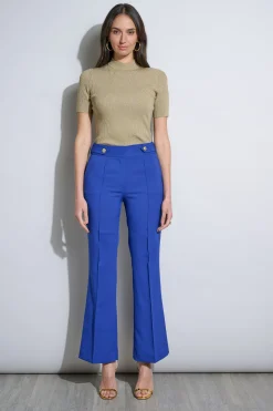 Elie Tahari Bottoms-Crest Button Pant SAPPHIRE