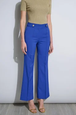 Elie Tahari Bottoms-Crest Button Pant SAPPHIRE