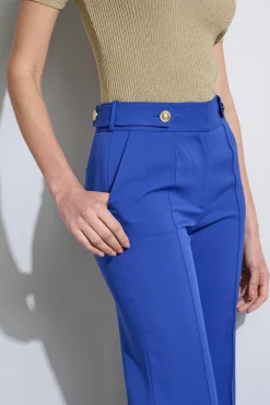 Elie Tahari Bottoms-Crest Button Pant SAPPHIRE