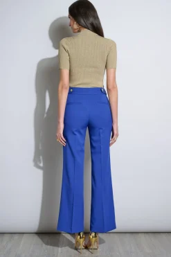 Elie Tahari Bottoms-Crest Button Pant SAPPHIRE