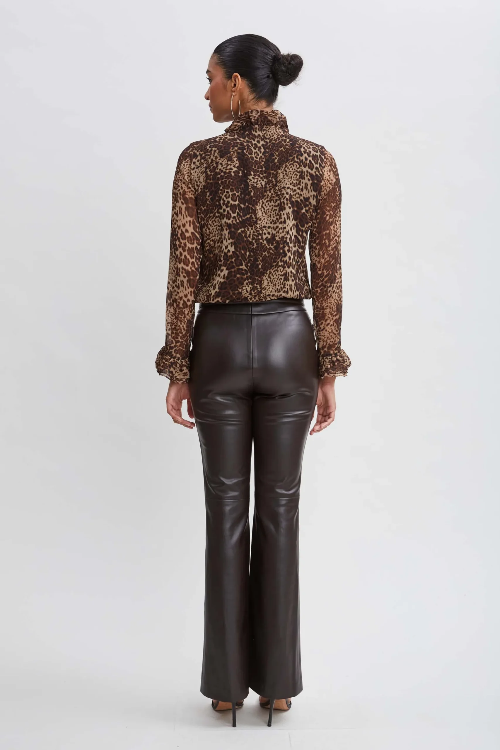 Elie Tahari Tops & Sweaters-Crinkle Chiffon Safari Blouson Shirt MULTI