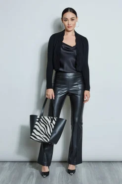 Elie Tahari Tops & Sweaters-Cropped Cable Cardigan BLACK