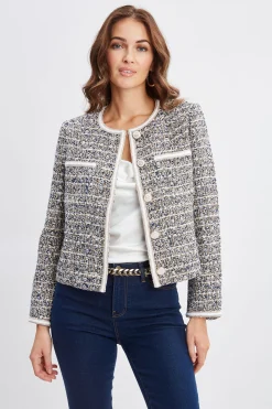 Elie Tahari Jackets & Blazers|Suiting-Cropped Tweed Jacket SAVONATWEED