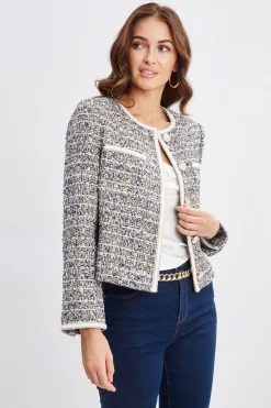 Elie Tahari Jackets & Blazers|Suiting-Cropped Tweed Jacket SAVONATWEED