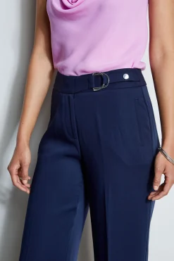 Elie Tahari Bottoms-Cropped Wide Leg Belted Pant PEACOAT