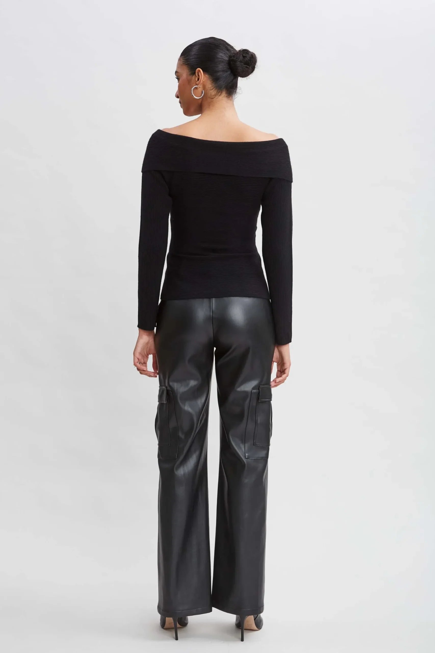 Elie Tahari Tops & Sweaters-Cross Shoulder Cashmere Merino Sweater BLACK
