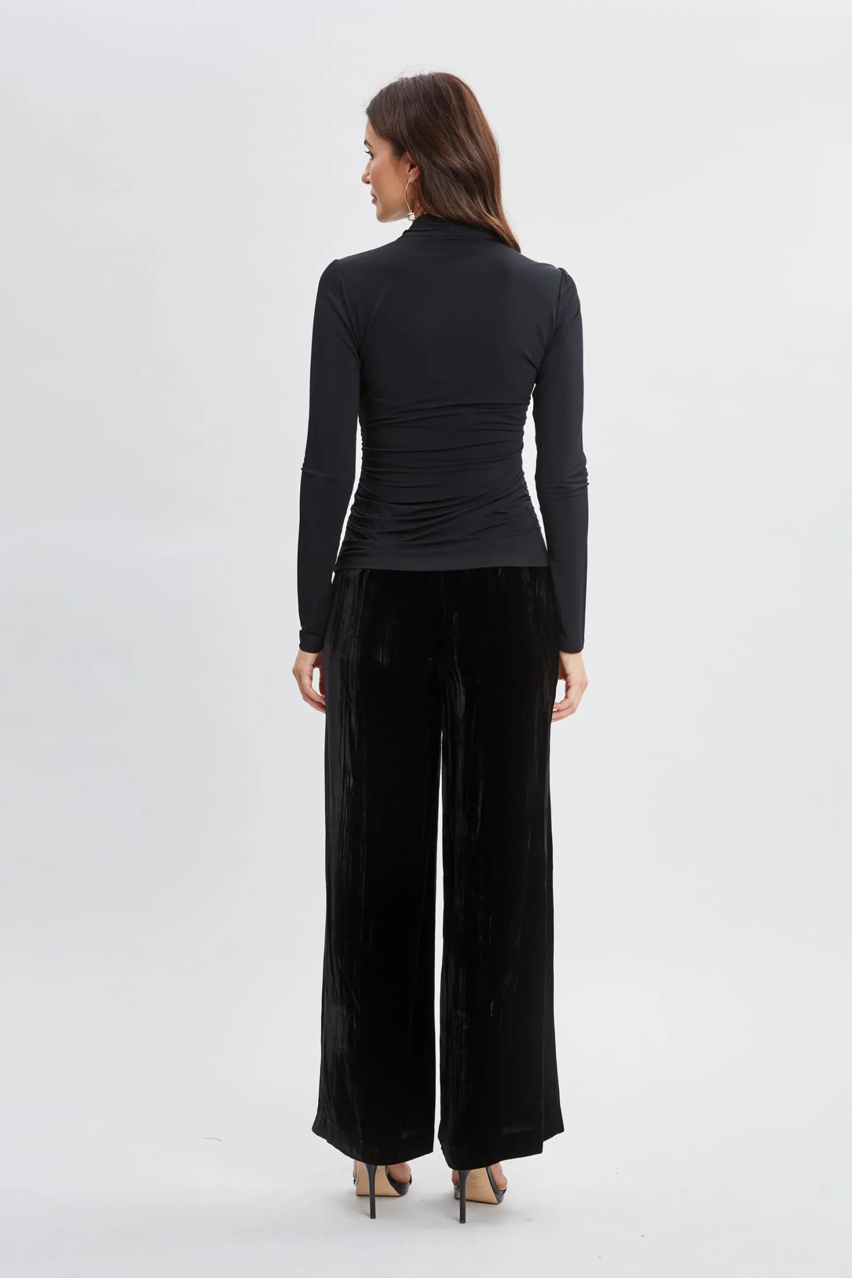 Elie Tahari Tops & Sweaters-Crossover Ruched Knit BLACK
