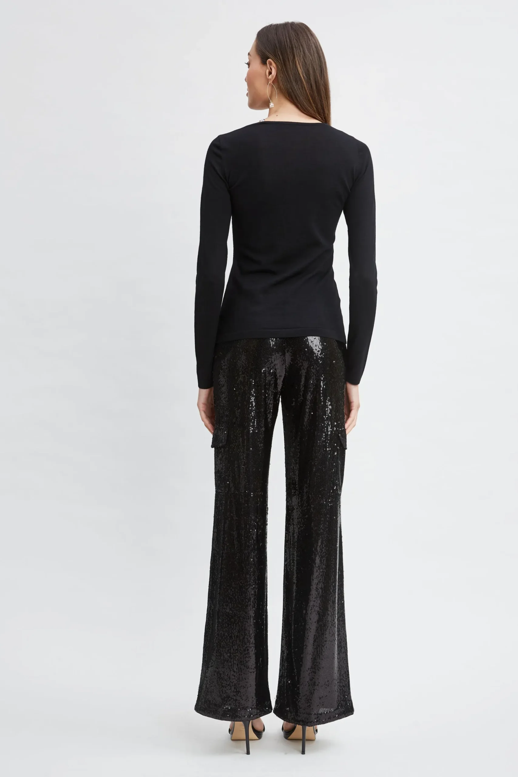 Elie Tahari Tops & Sweaters-Crystal Knot Wool Sweater BLACK