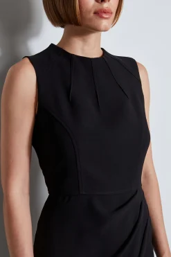 Elie Tahari Dresses & Jumpsuits|Sleeveless Dresses-Dart Neck Faux Wrap Dress BLACK