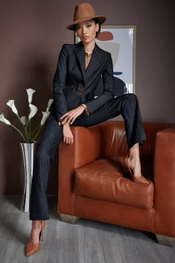 Elie Tahari Jackets & Blazers-Denim 3 Button Blazer INDIGO