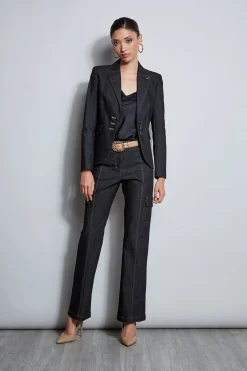 Elie Tahari Jackets & Blazers-Denim 3 Button Blazer BLACK