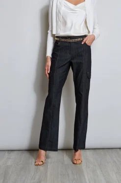 Elie Tahari Bottoms-Denim Cargo Pant INDIGO