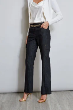 Elie Tahari Bottoms-Denim Cargo Pant INDIGO