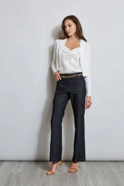Elie Tahari Bottoms-Denim Cargo Pant INDIGO
