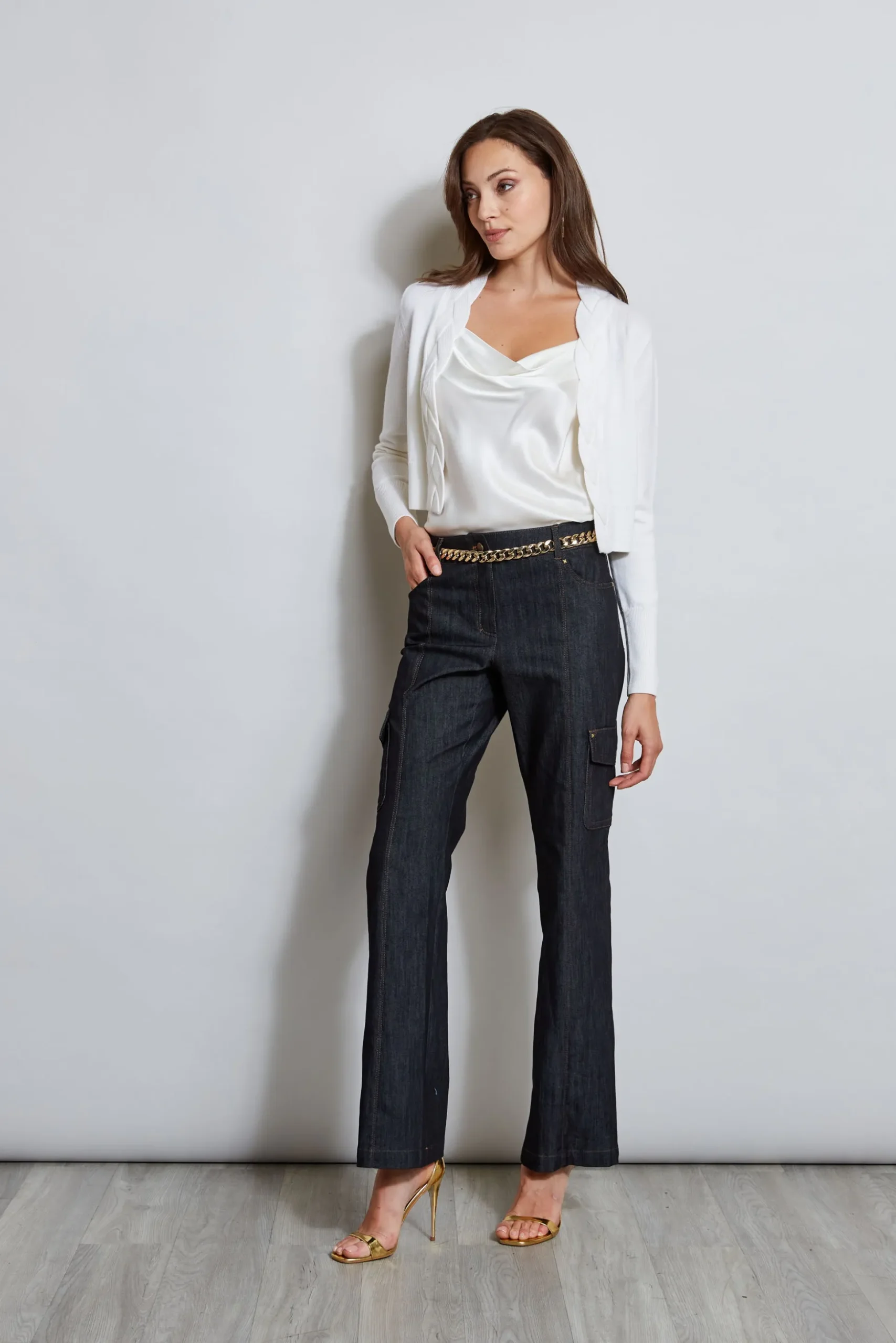 Elie Tahari Bottoms-Denim Cargo Pant INDIGO
