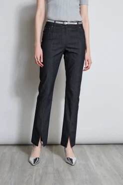 Elie Tahari Bottoms-Denim Slit Front Jeans INDIGO