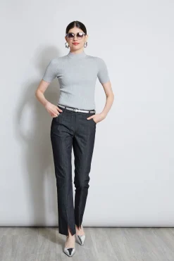 Elie Tahari Bottoms-Denim Slit Front Jeans INDIGO