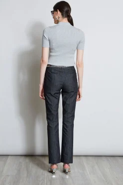 Elie Tahari Bottoms-Denim Slit Front Jeans INDIGO