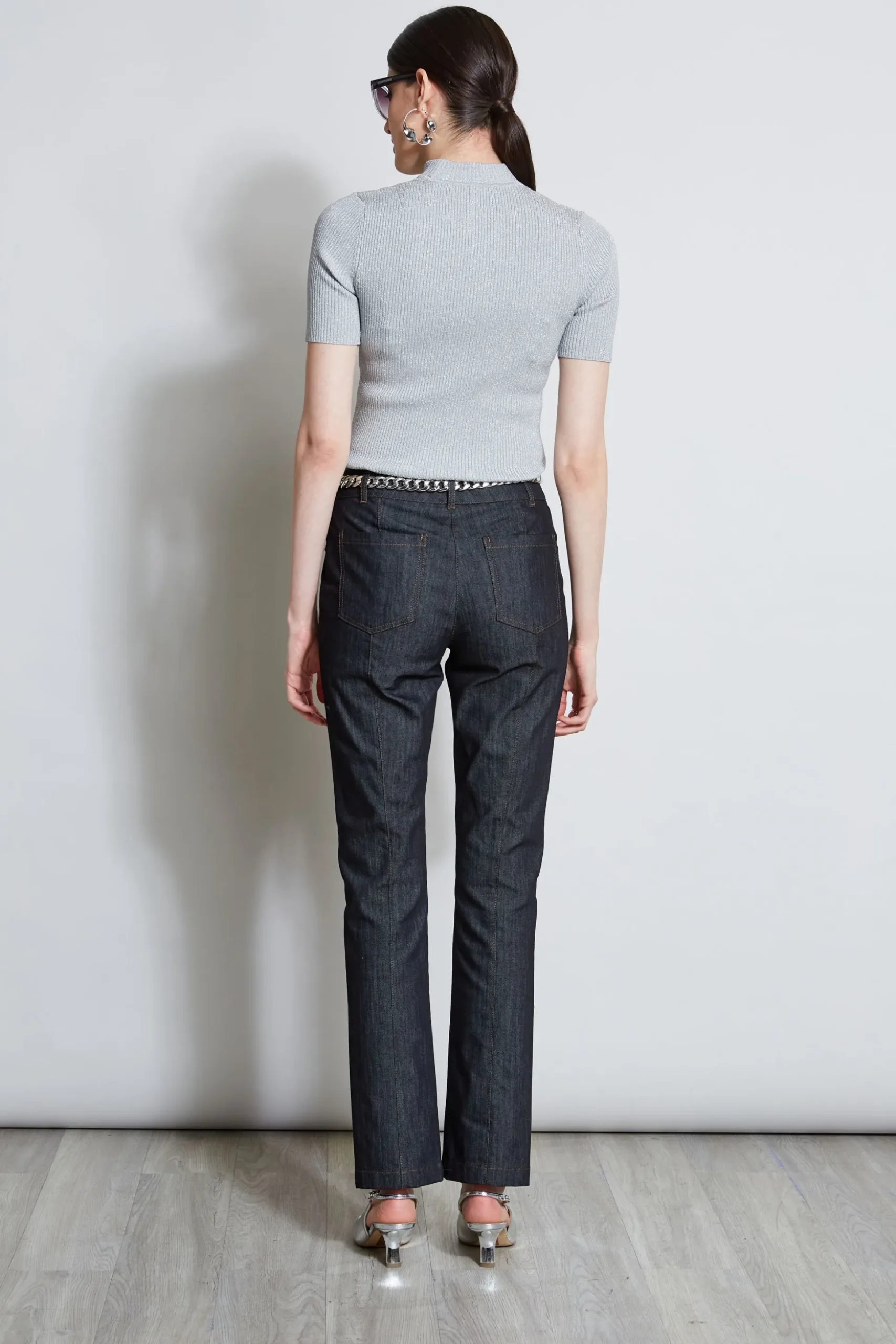 Elie Tahari Bottoms-Denim Slit Front Jeans INDIGO