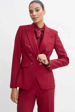Elie Tahari Jackets & Blazers|Suiting-Double Breasted Blazer SANGRIA