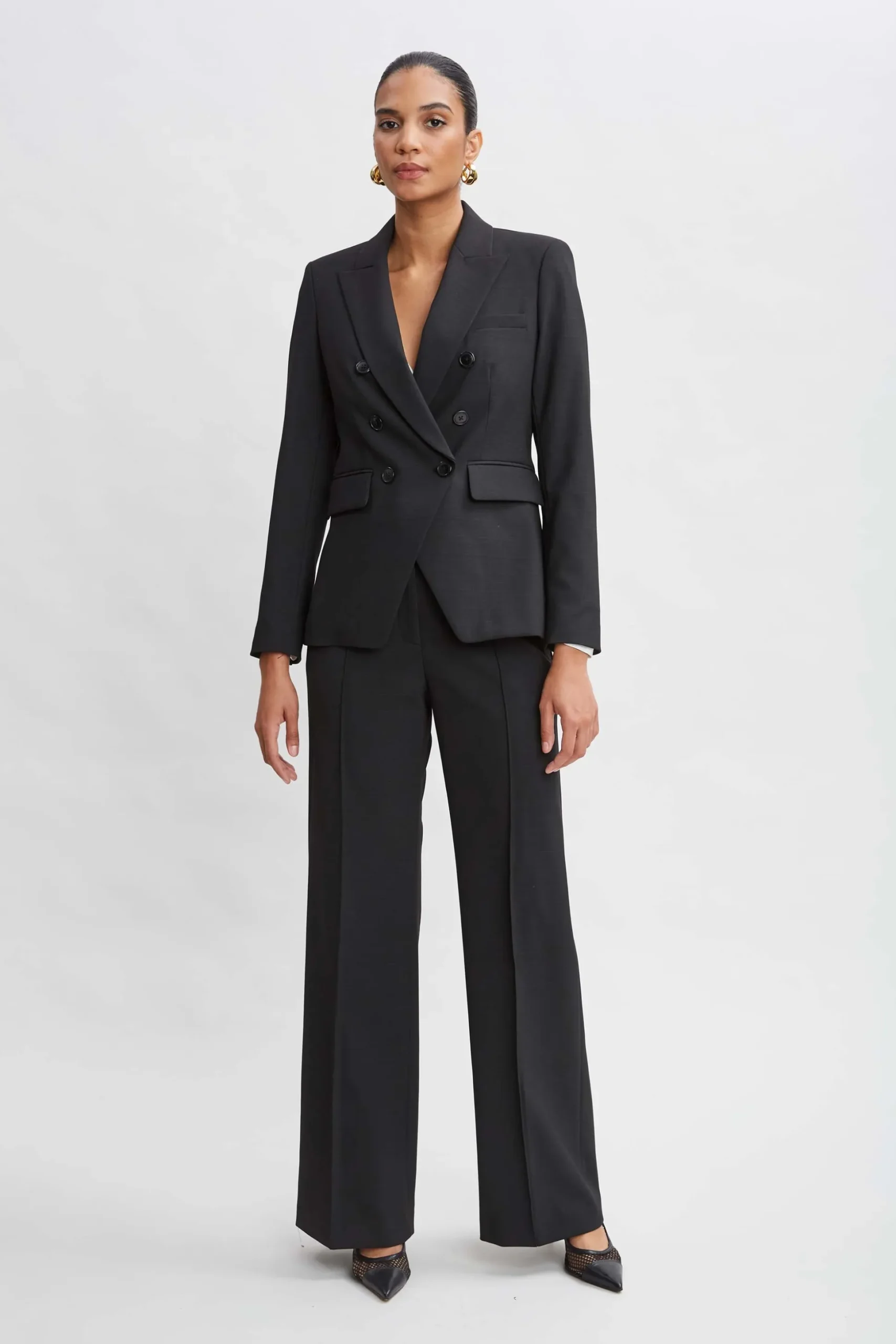 Elie Tahari Jackets & Blazers|Suiting-Double Breasted Blazer BLACK