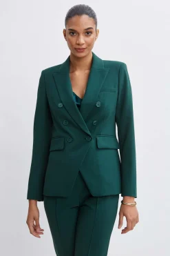 Elie Tahari Jackets & Blazers|Suiting-Double Breasted Blazer FORESTGREEN