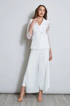 Elie Tahari Jackets & Blazers-Double Breasted Lace Blazer FOAM