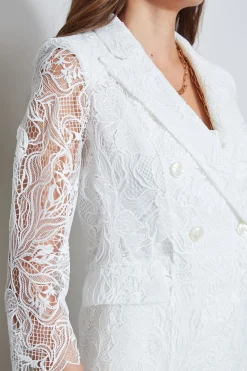 Elie Tahari Jackets & Blazers-Double Breasted Lace Blazer FOAM