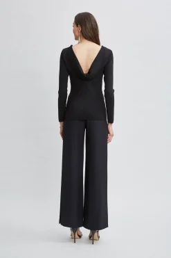Elie Tahari Tops & Sweaters-Draped Chain Lurex Sweater NOIRLUREX
