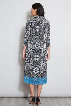 Elie Tahari Dresses & Jumpsuits|Midi Dresses-Eclipse Scarf Print Shirt Dress ECLIPSEFLORALPRINT