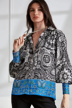 Elie Tahari Tops & Sweaters-Eclipse Scarf Print Shirt ECLIPSEFLORALPRINT