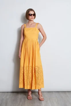 Elie Tahari Dresses & Jumpsuits|Sleeveless Dresses-Embroidered Maxi Dress AFTERNOONORANGE