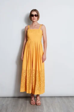 Elie Tahari Dresses & Jumpsuits|Sleeveless Dresses-Embroidered Maxi Dress AFTERNOONORANGE