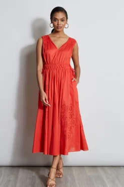 Elie Tahari Dresses & Jumpsuits|Sleeveless Dresses-Embroidered Midi Dress JUPITERGLOW