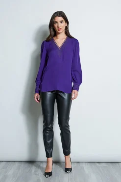 Elie Tahari Tops & Sweaters-Embroidered Silk Shirt WINTERPLUM