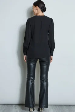 Elie Tahari Tops & Sweaters-Embroidered Silk Shirt BLACK