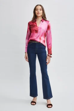 Elie Tahari Bottoms-Fit & Flare Jeans DARKWASH