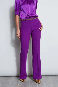 Elie Tahari Bottoms|Suiting-Fit & Flare Pant BERRY