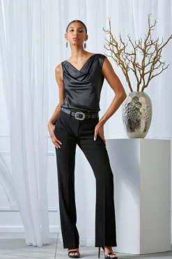 Elie Tahari Bottoms|Suiting-Fit & Flare Pant BLACK