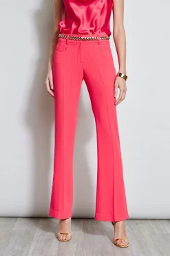 Elie Tahari Bottoms-Fit & Flare Slit Pant WILDSTRAWBERRY