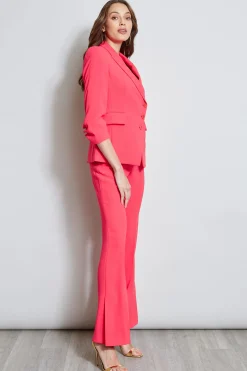 Elie Tahari Bottoms-Fit & Flare Slit Pant WILDSTRAWBERRY