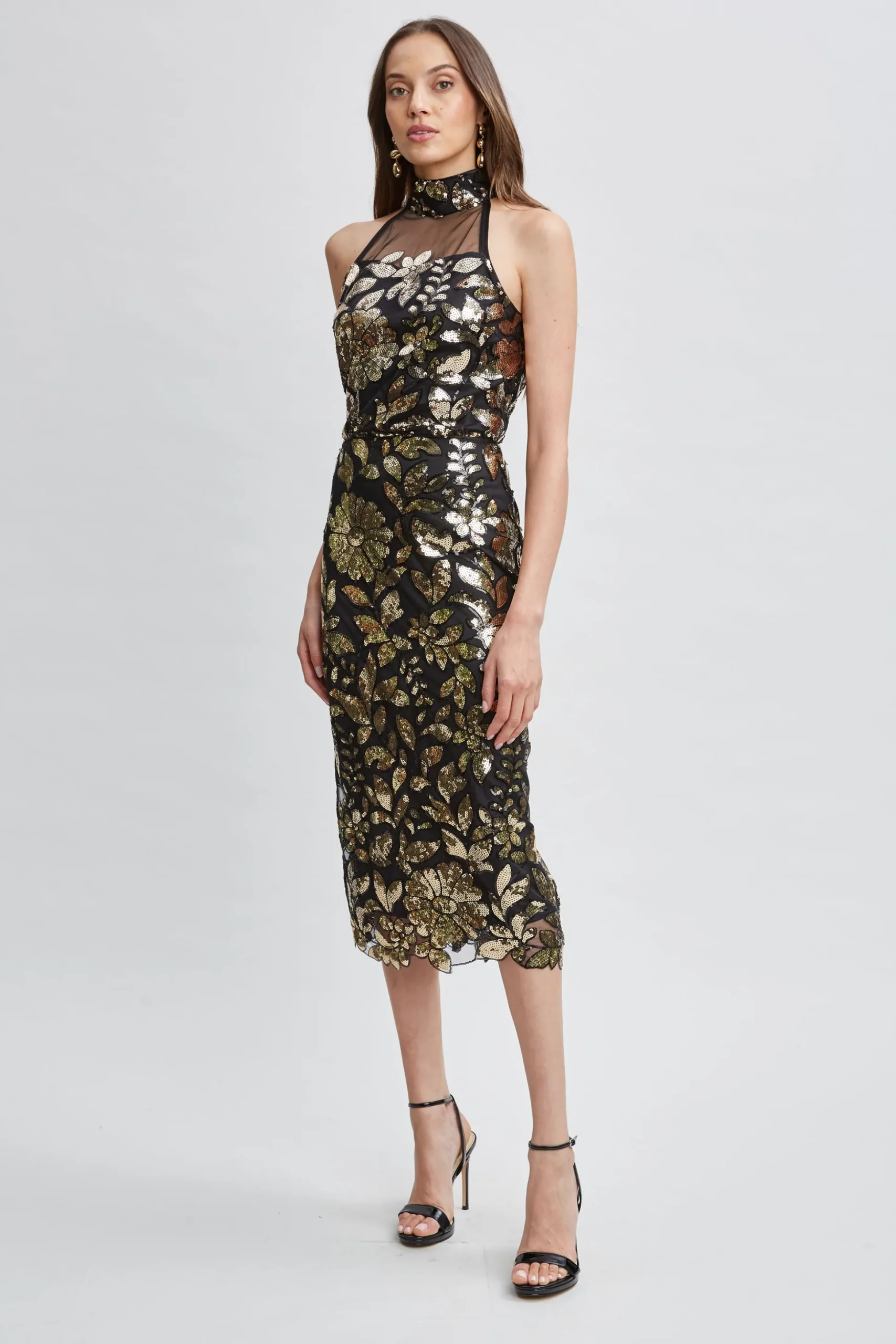 Elie Tahari Bottoms-Floral Sequin Midi Skirt CRESTEDFLORALSEQUIN